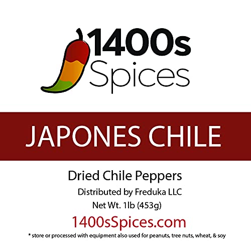 1lb Japones Dried Whole Chile Peppers, Japanese Red Pepper, Chili Seco