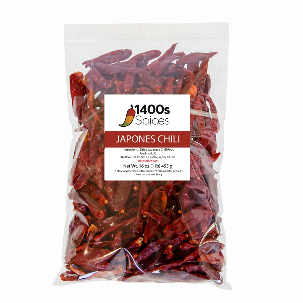 1lb Japones Dried Whole Chile Peppers, Japanese Red Pepper, Chili Seco