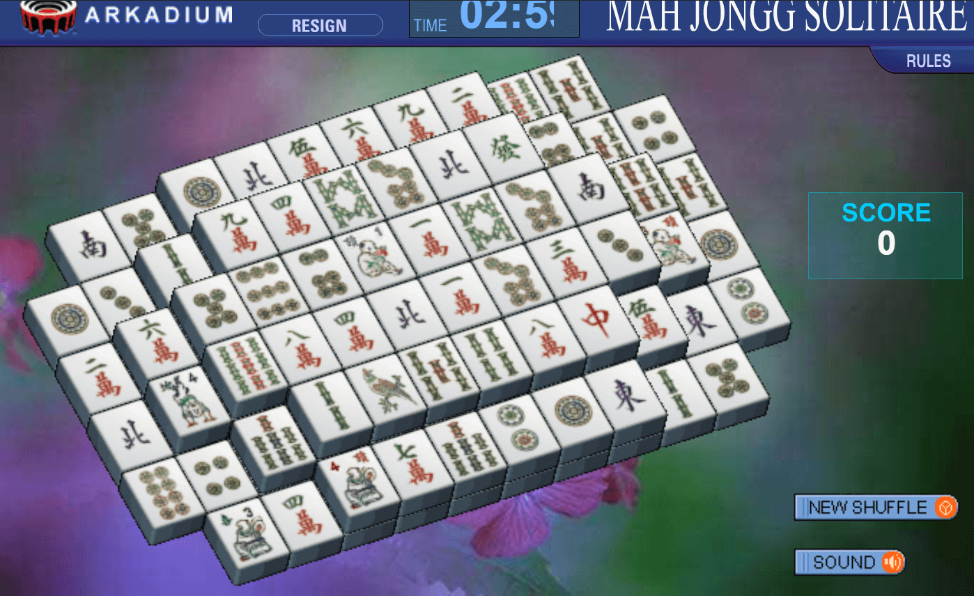 Mah Jongg Solitaire play game online in full screen