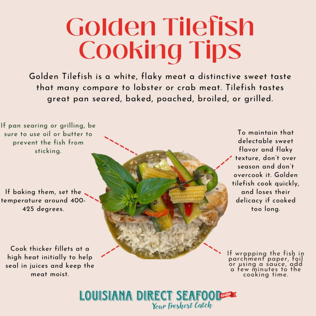 Golden Tilefish Cooking Tips Delcambre Seafood and Farmers Market
