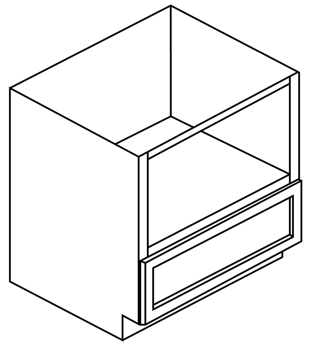 Uptown White Microwave Base with 1 Drawer 30"W 3 Sons