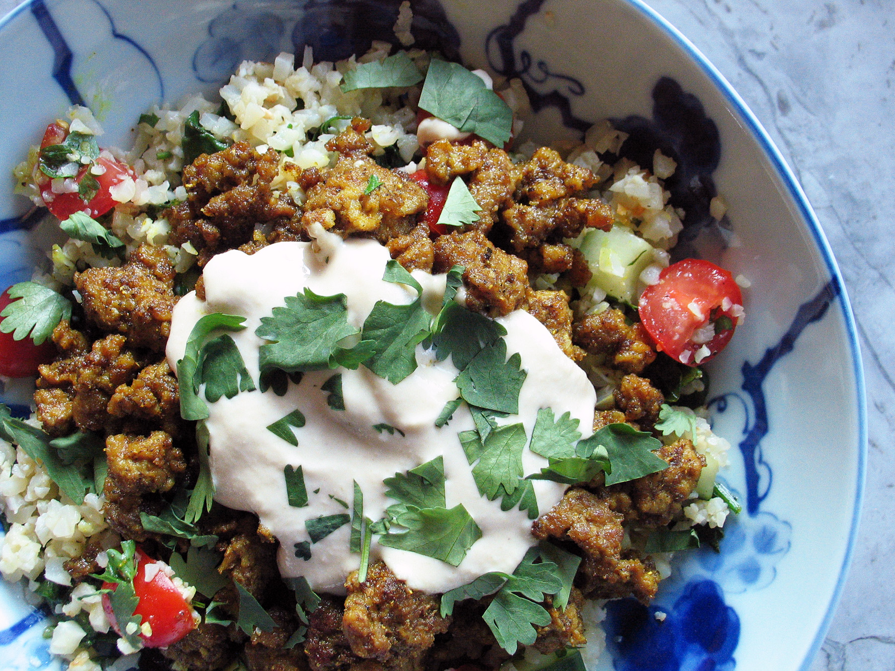 Spiced Lamb with Cauliflower Tabbouleh Deanna's Daughter