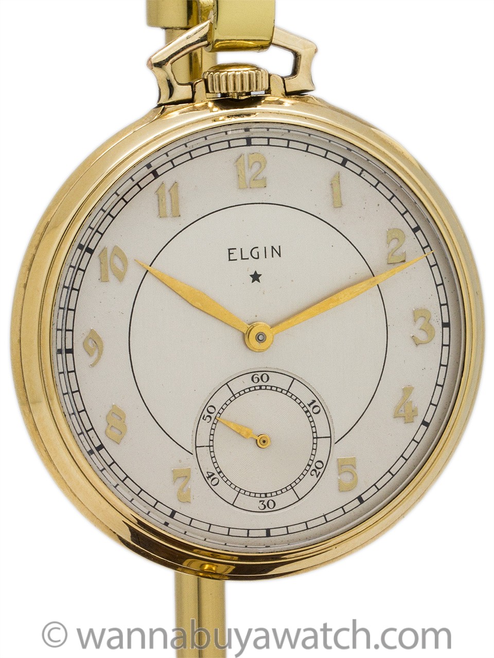Elgin Open Face Pocket Watch circa 1938 with Chain & Knife Wanna Buy