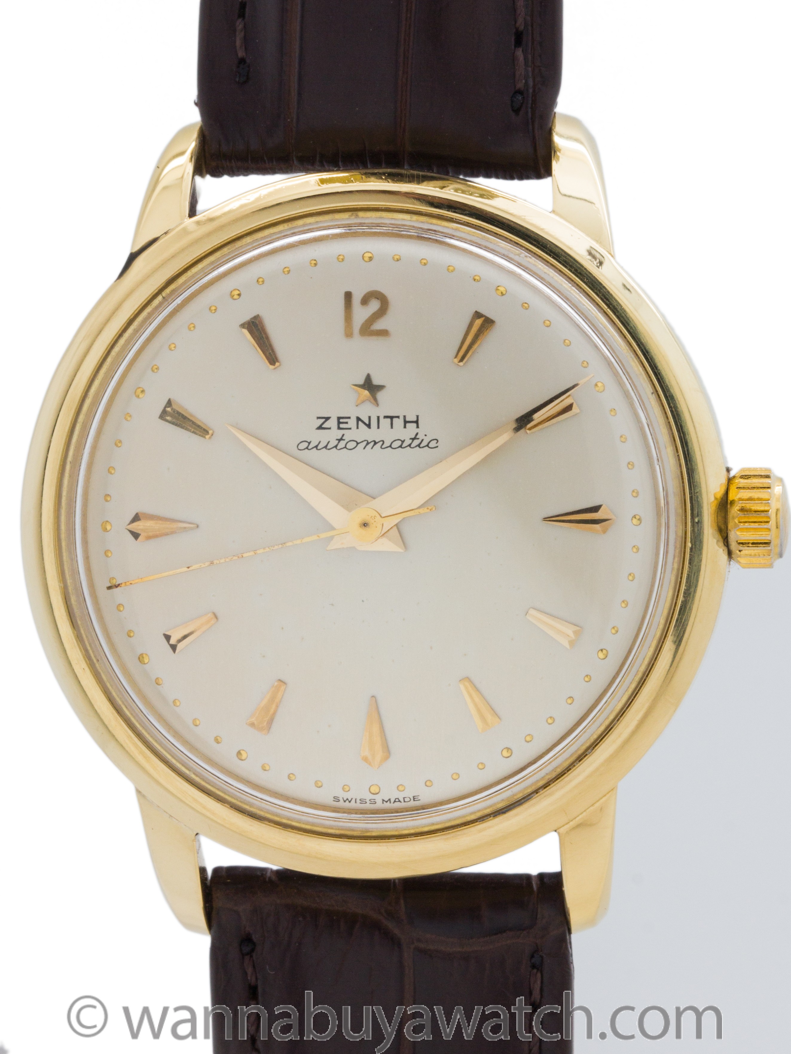 Zenith Automatic 18K Gold circa 1958 Pristine!