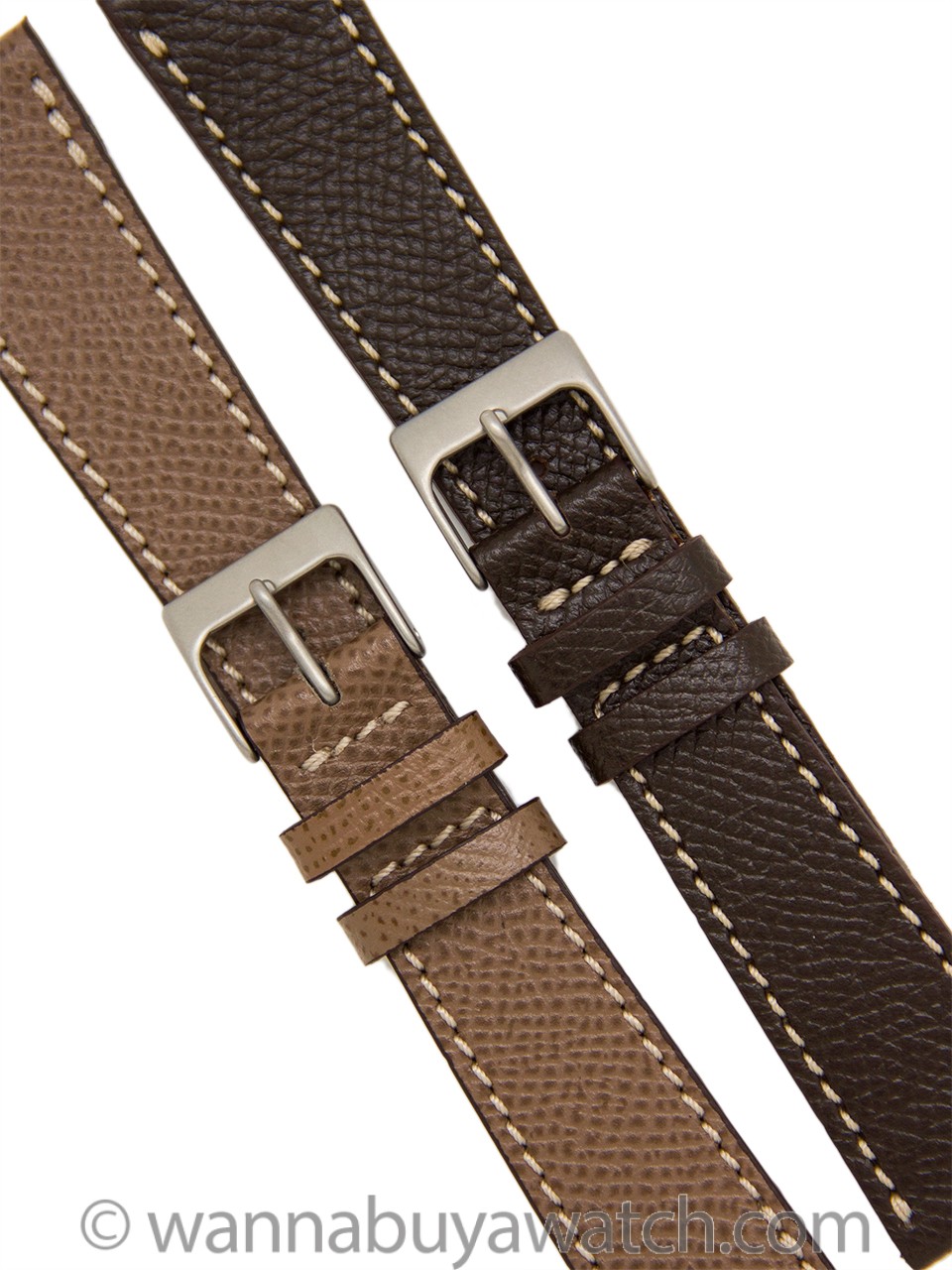 Hermes Style Patterned Fine Leather Strap 20mm
