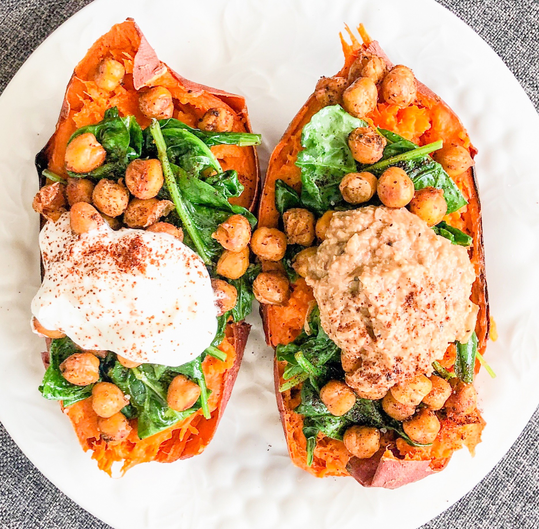 Chickpea & Spinach Sweet Potato Sasya