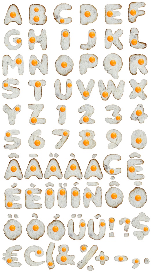 Fried Egg Font Foodiggity