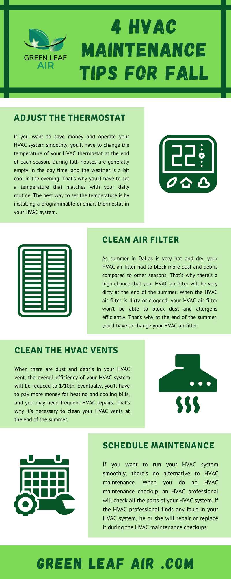 4 HVAC Maintenance Tips for Fall [Infographic] Green Leaf Air