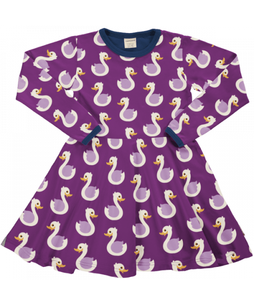 Maxomorra LS Circle Dress in Swan Gwisk Lowen