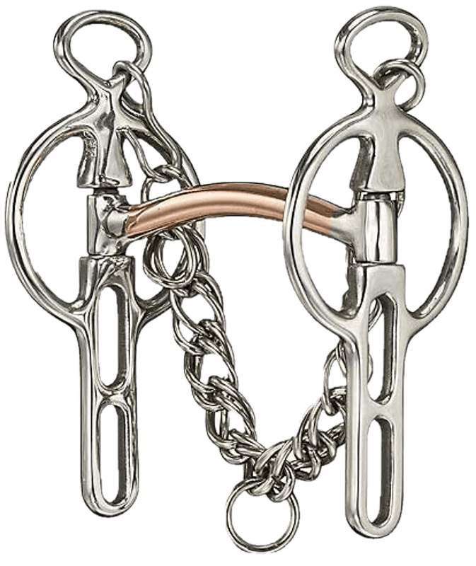 Copper Mullen Mouth Liverpool Bit Miniature Horse, Pony Big Black