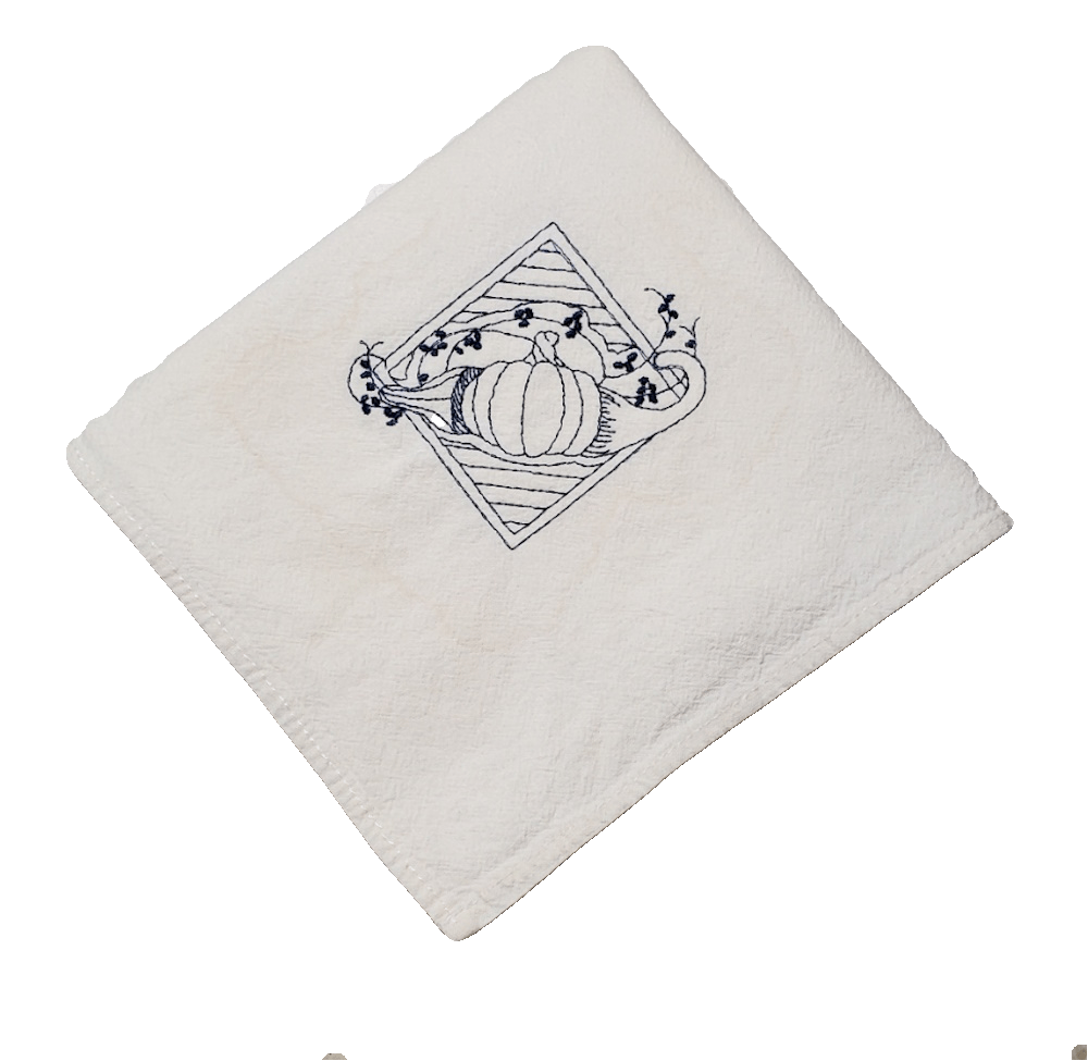 Pumpkin and Gourds Flour Sack Dish Towel Big Black Horse, LLC
