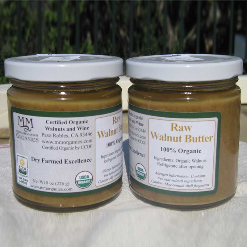 Raw Organic Walnut Butter 4Pack FREE SHIPPING Manzanita Manor Organics