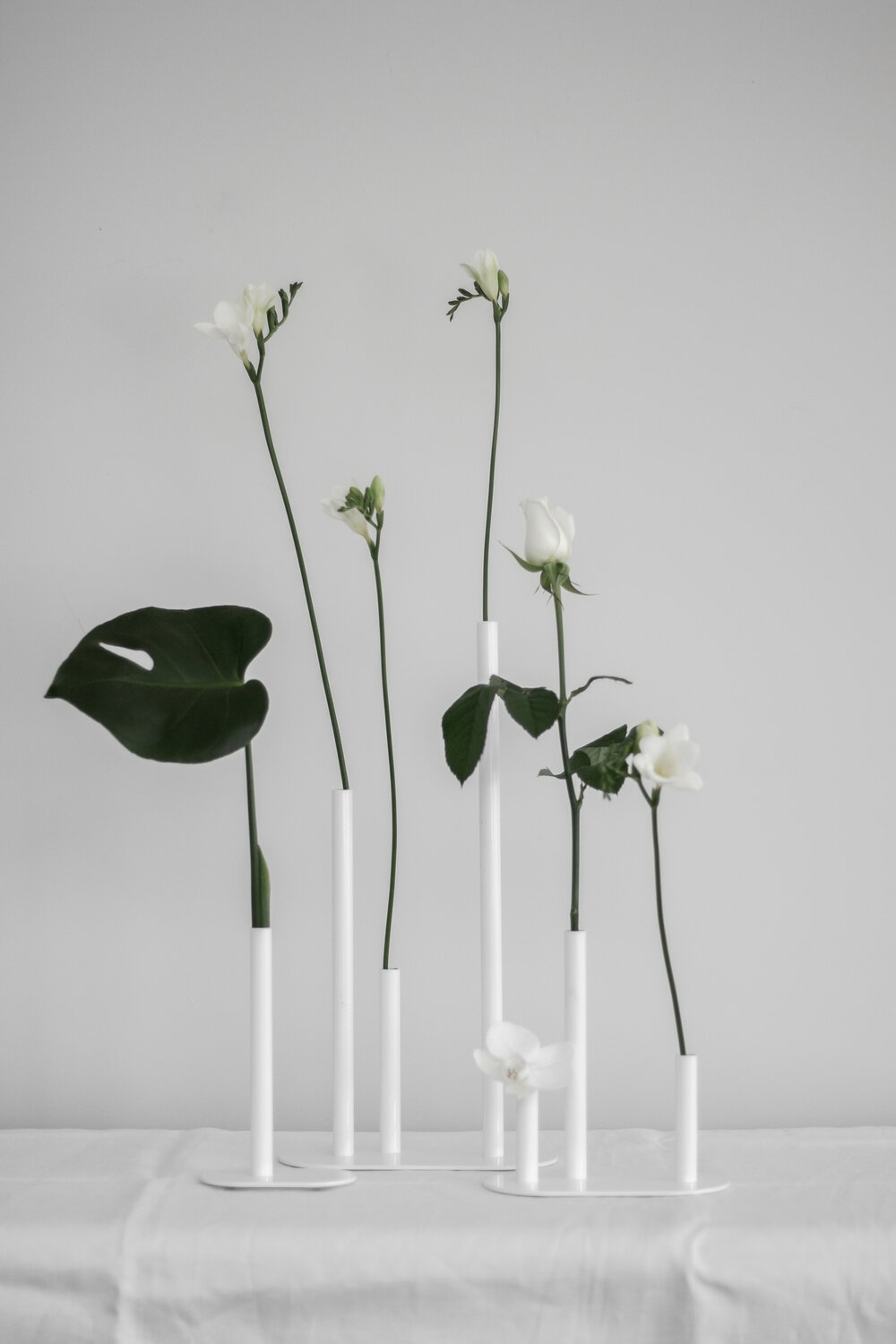 Minimalist Bud Vase White Two sizes The Pretty Prop Shop Auckland
