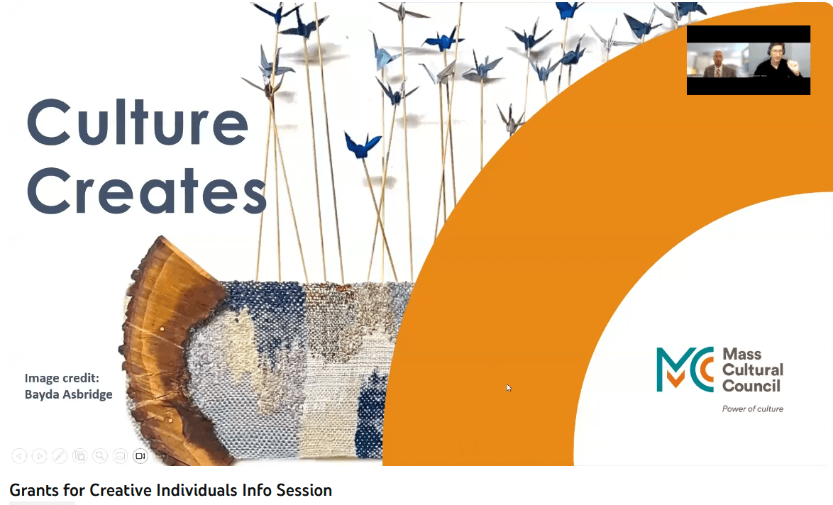 Grants for Creative Individuals Info Session Massachusetts Cultural
