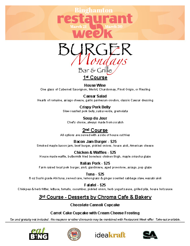 Restaurant Week Menus eatBING Celebrating the Food & Drink of