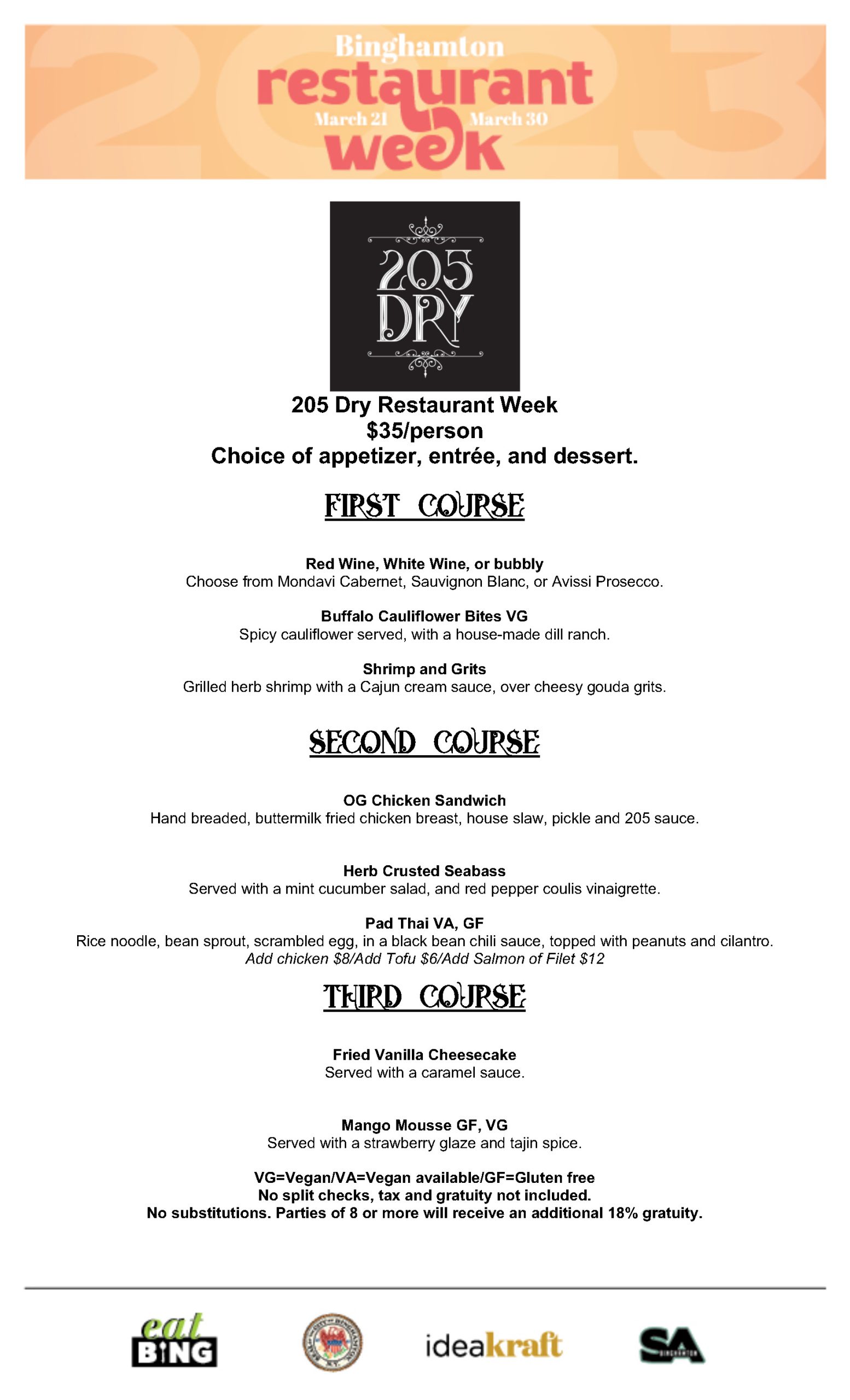 Restaurant Week Menus eatBING Celebrating the Food & Drink of