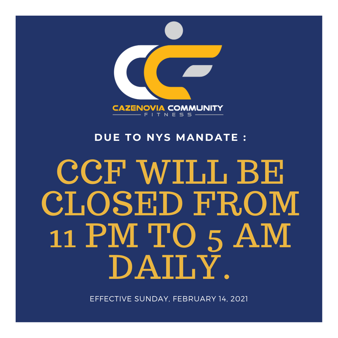 GYM CLOSURE SIGN 2 Cazenovia Community Fitness