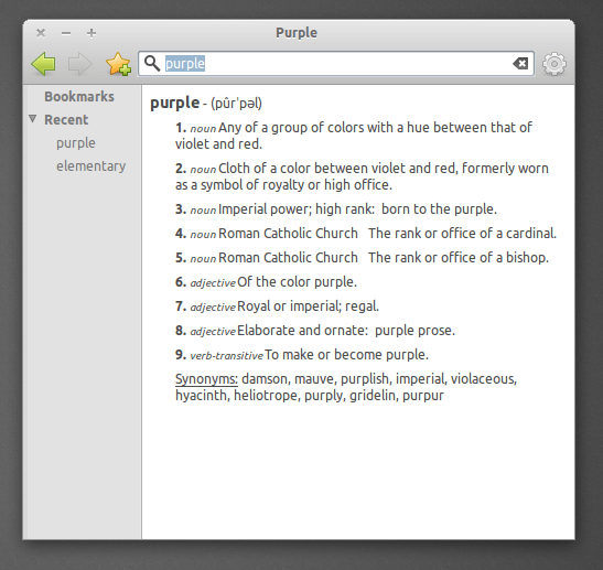 Purple a new Dictionary app from the elementary project OMG! Ubuntu