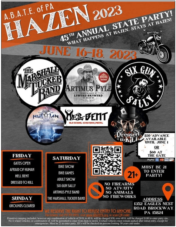 A.B.A.T.E. of PA Hazen 2023 Visit PA Great Outdoors