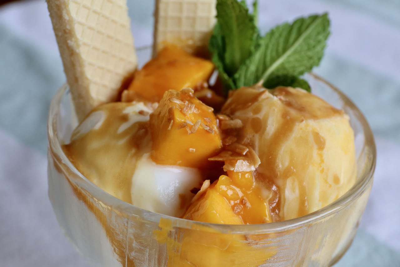 Tropical Coconut Mango Ice Cream Sundae Recipe dobbernationLOVES