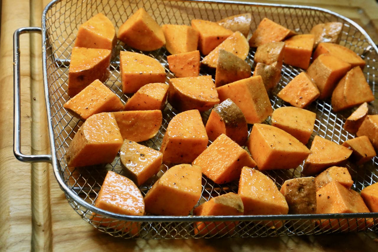 Crispy Air Fryer Sweet Potato Cubes & Chunks Recipe