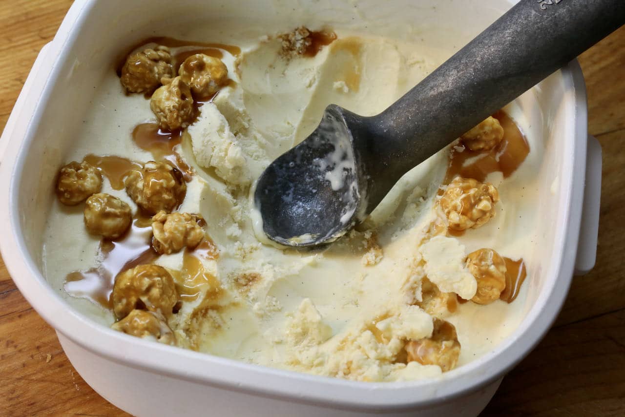 Buttered Popcorn Ice Cream with Caramel Recipe dobbernationLOVES