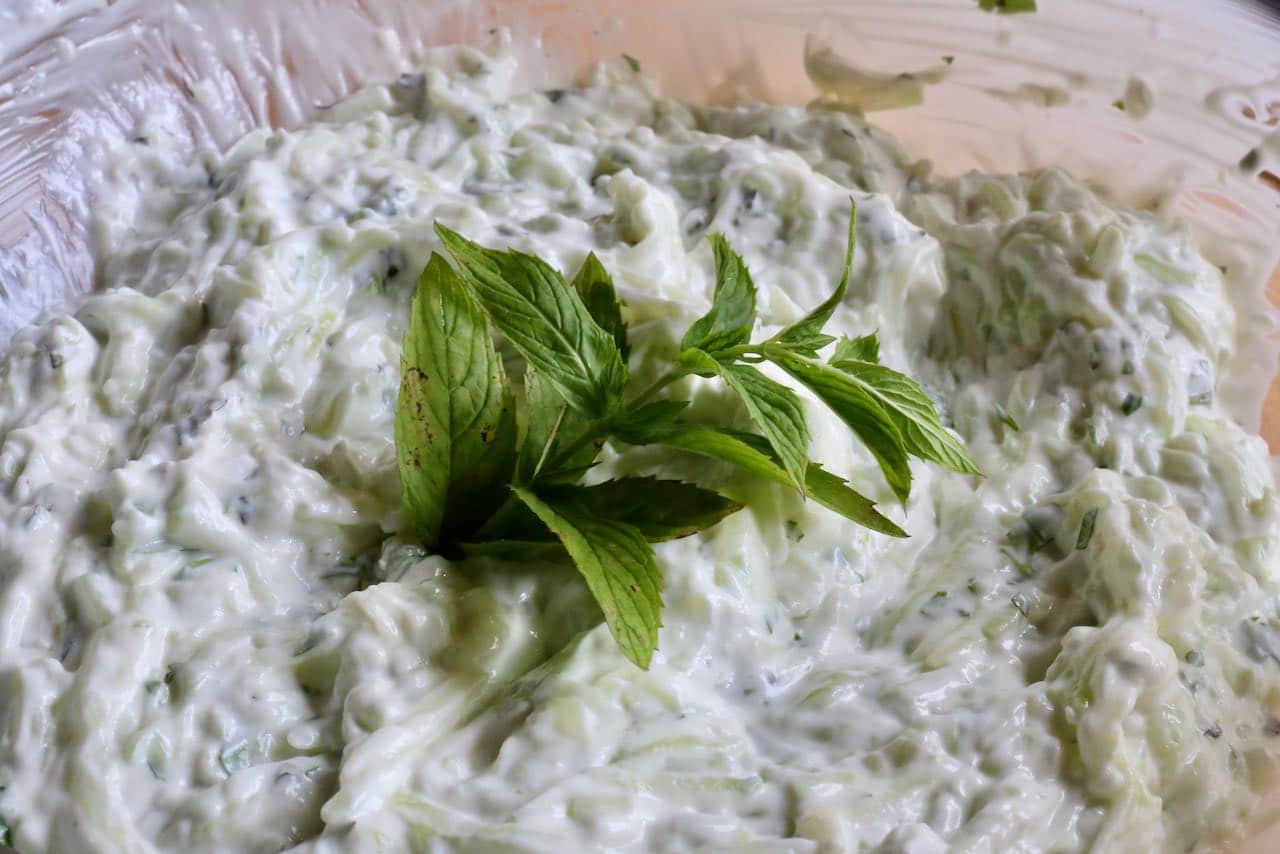 Jajik Middle Eastern Cucumber Yogurt Mint Sauce Salad Dip Recipe