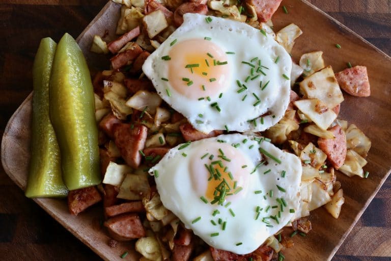Breakfast Cabbage Fry With Egg & Polish Sausage Recipe
