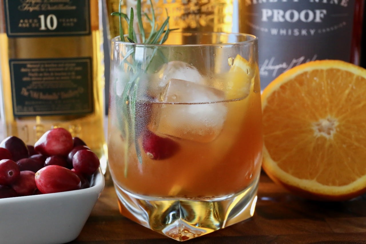 Festive Christmas Old Fashioned Cocktail Drink Recipe