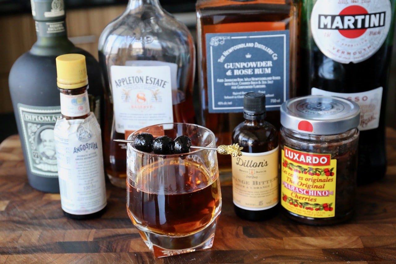 Dark Rum Manhattan Cocktail Drink Recipe dobbernationLOVES