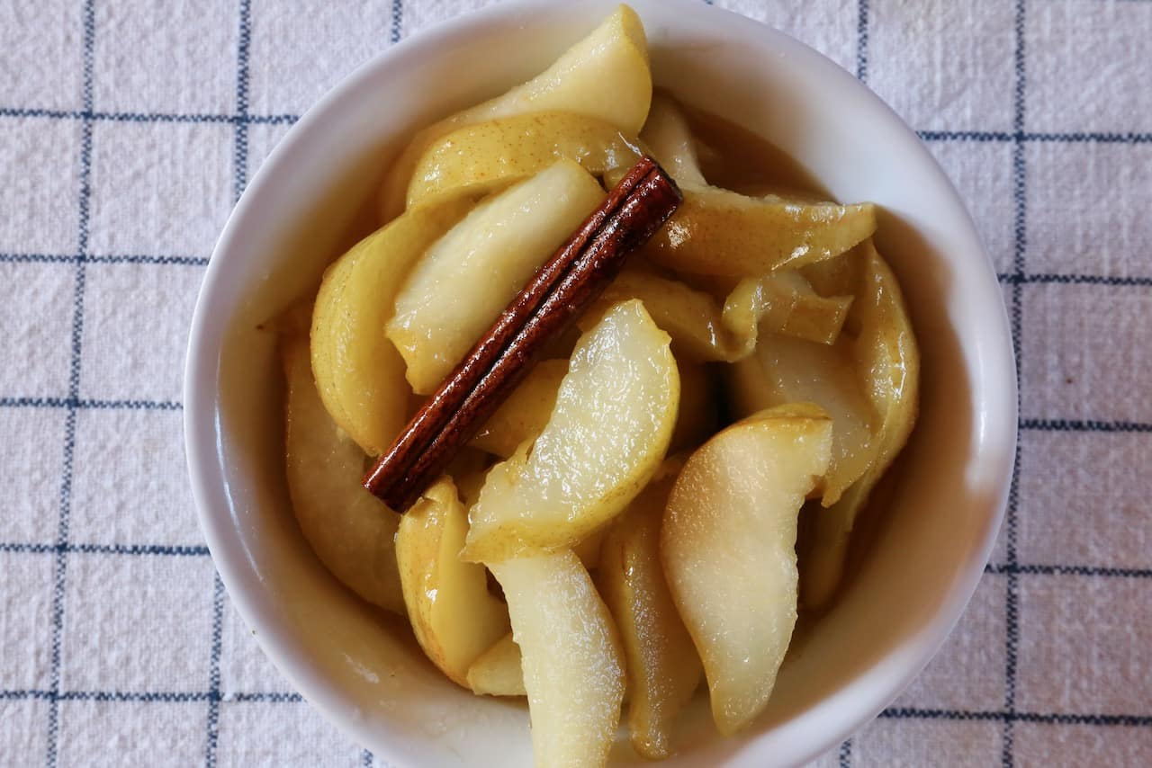 Spiced Poached & Stewed Pears Compote Recipe