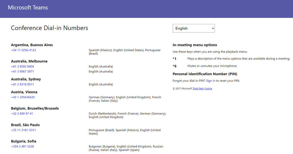Route PBX calls to Microsoft Teams PSTN Audio Conferencing on net via