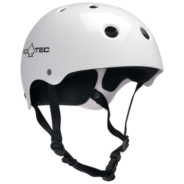 Protec Classic Skate Helmet Gloss White Switch and Signal Skatepark