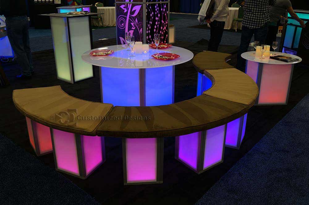 Lighted Event Furniture, Trade Show Furniture, LED Tables
