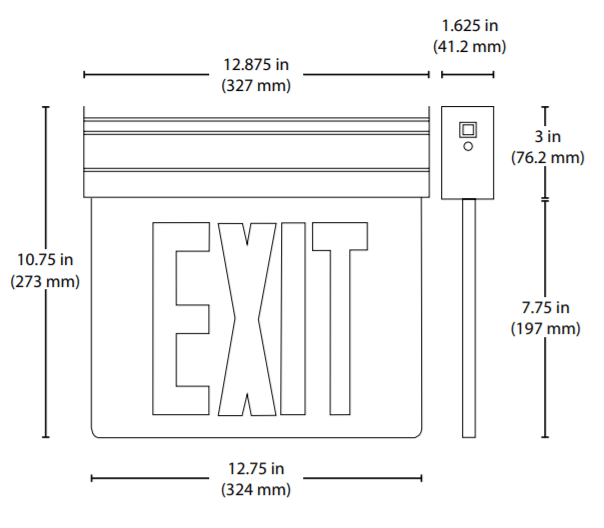 Ceiling Mounted Exit Sign Dimensions - Ceiling Light Ideas