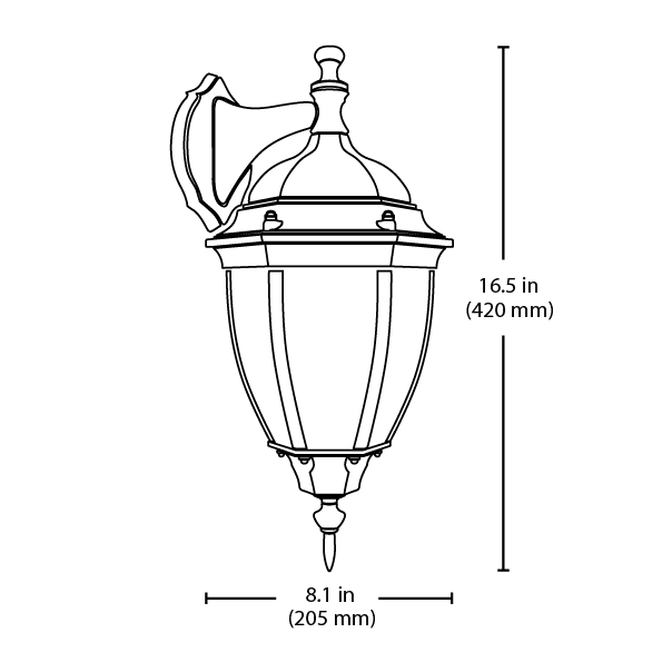 34081 Outdoor 17” Decorative LED Wall Mount NICOR Lighting