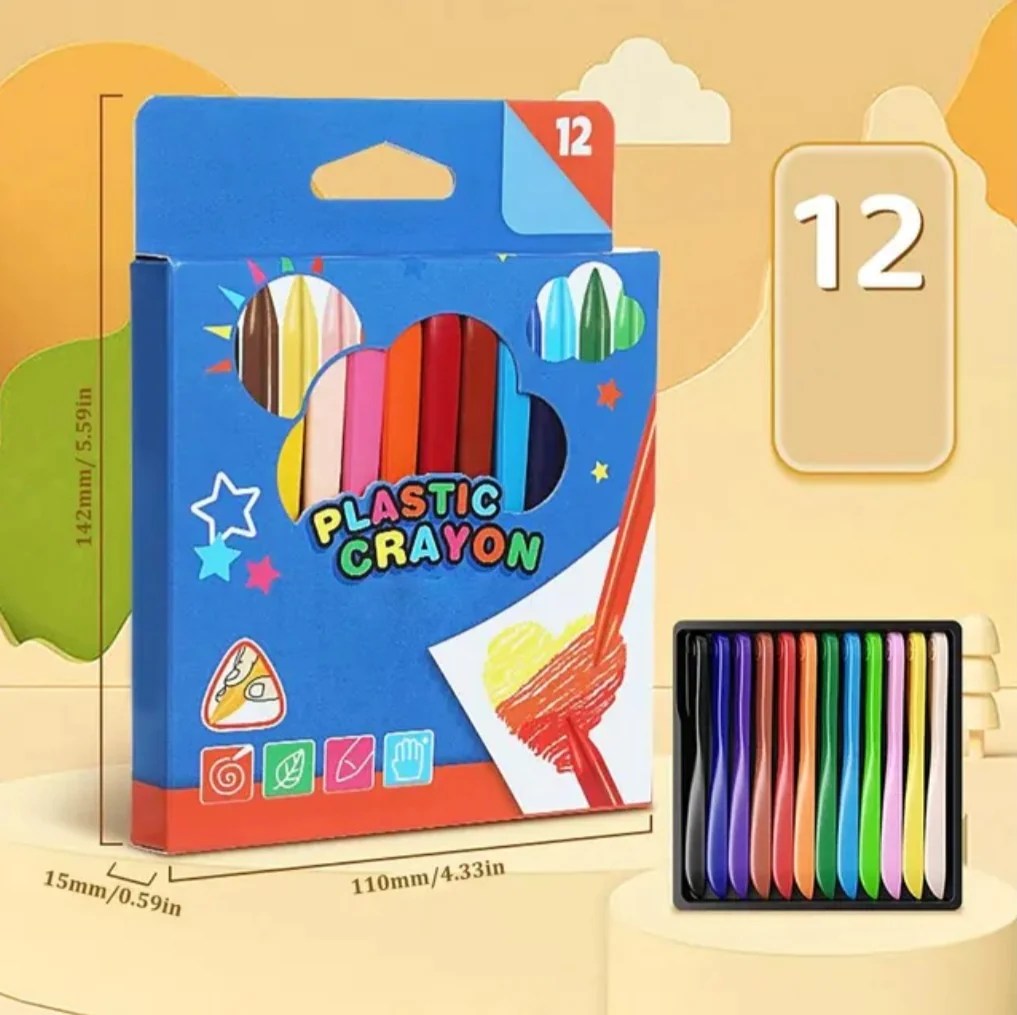 Buy Plastic Crayons set of 12 Online Educational Toys Pakistan