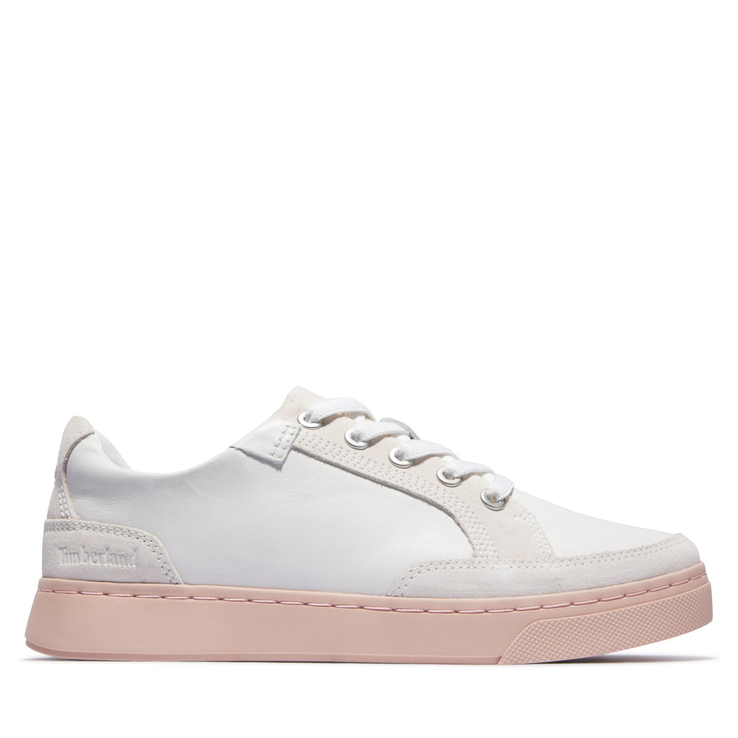 Timberland Womens Atlanta Green Sneaker White Full Grain Pink Last Pair