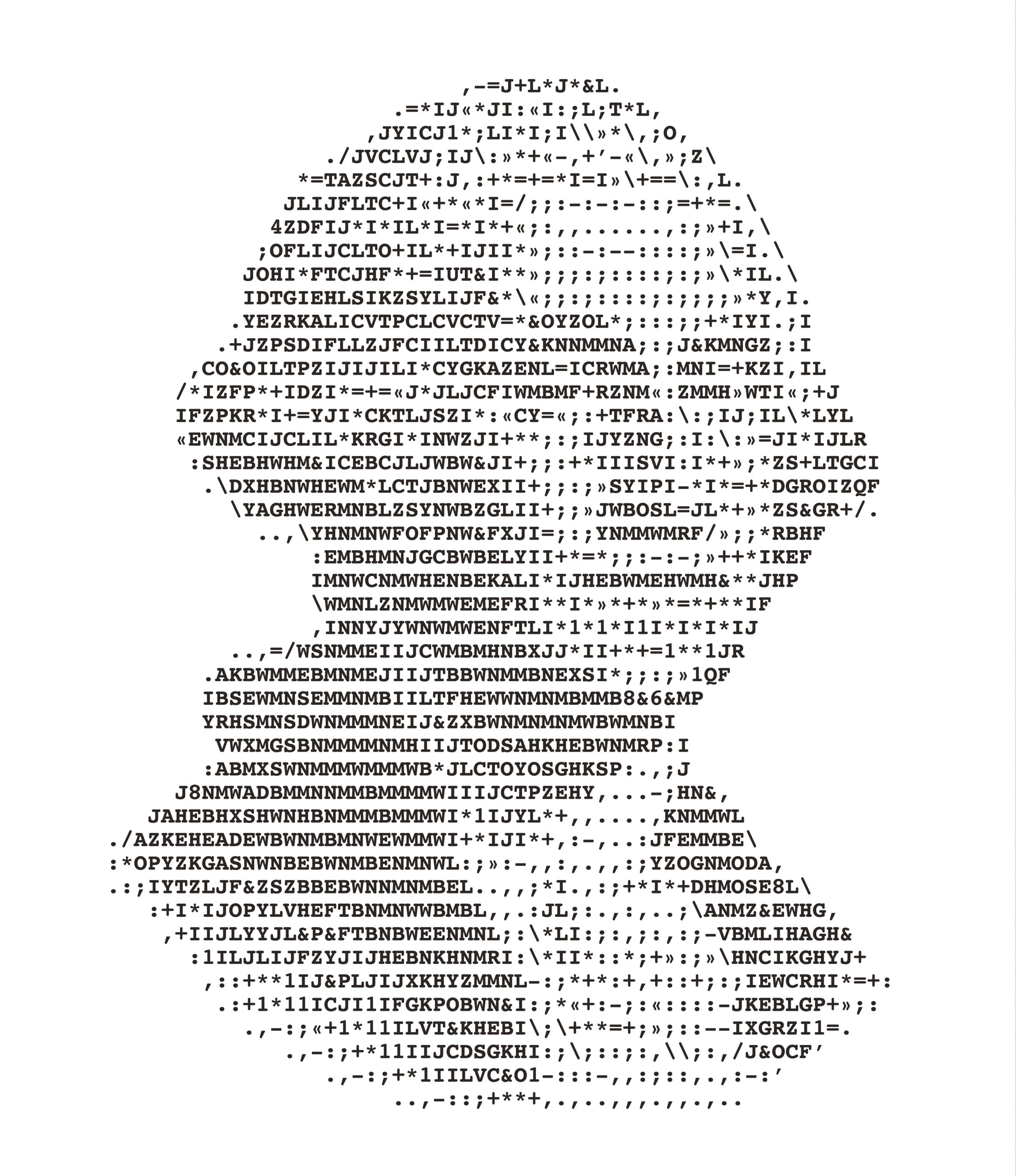 Washington stylized portrait ASCII art original version
