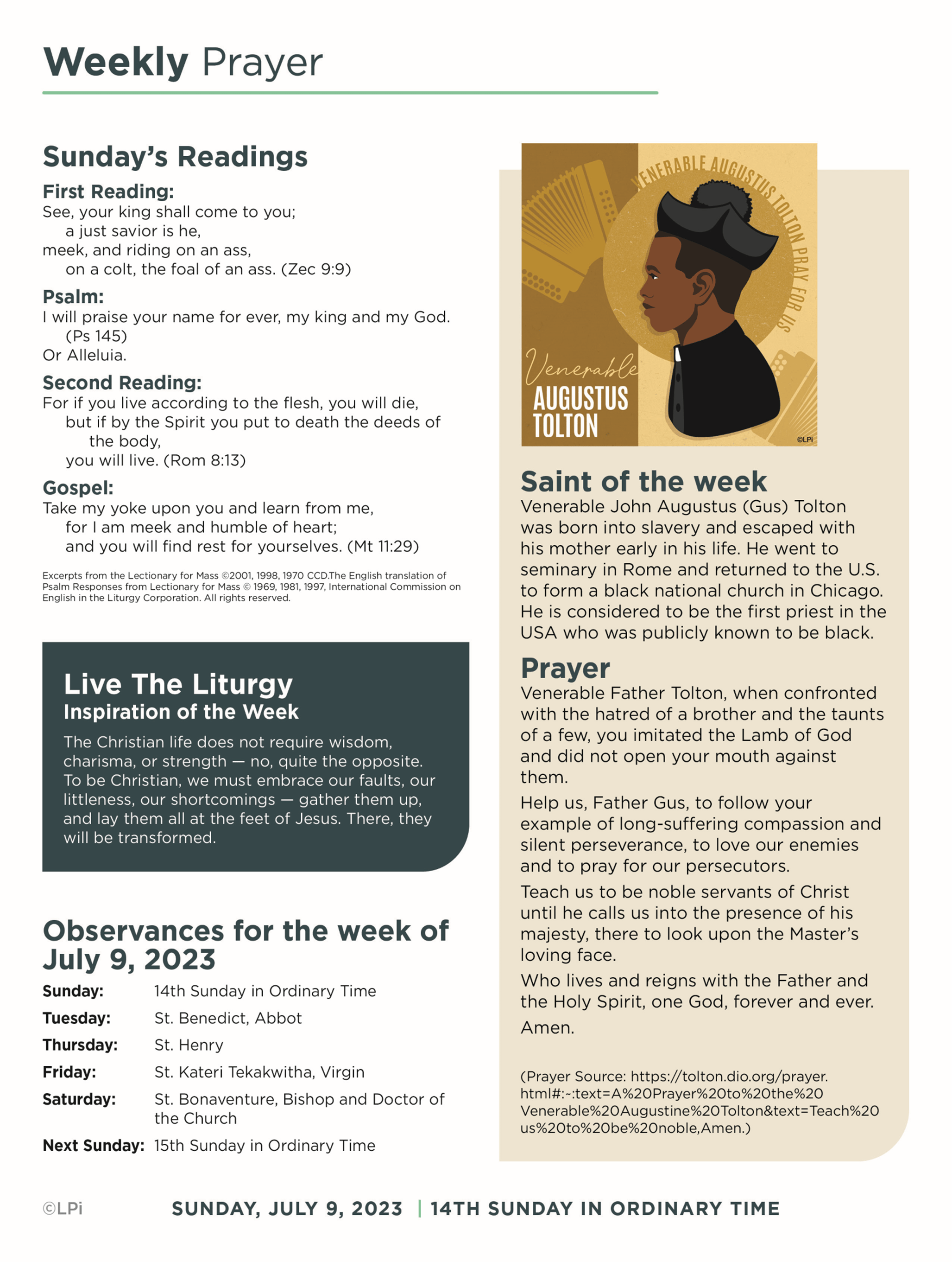 July 9, 2023 Reflections St. James Cazenovia Church