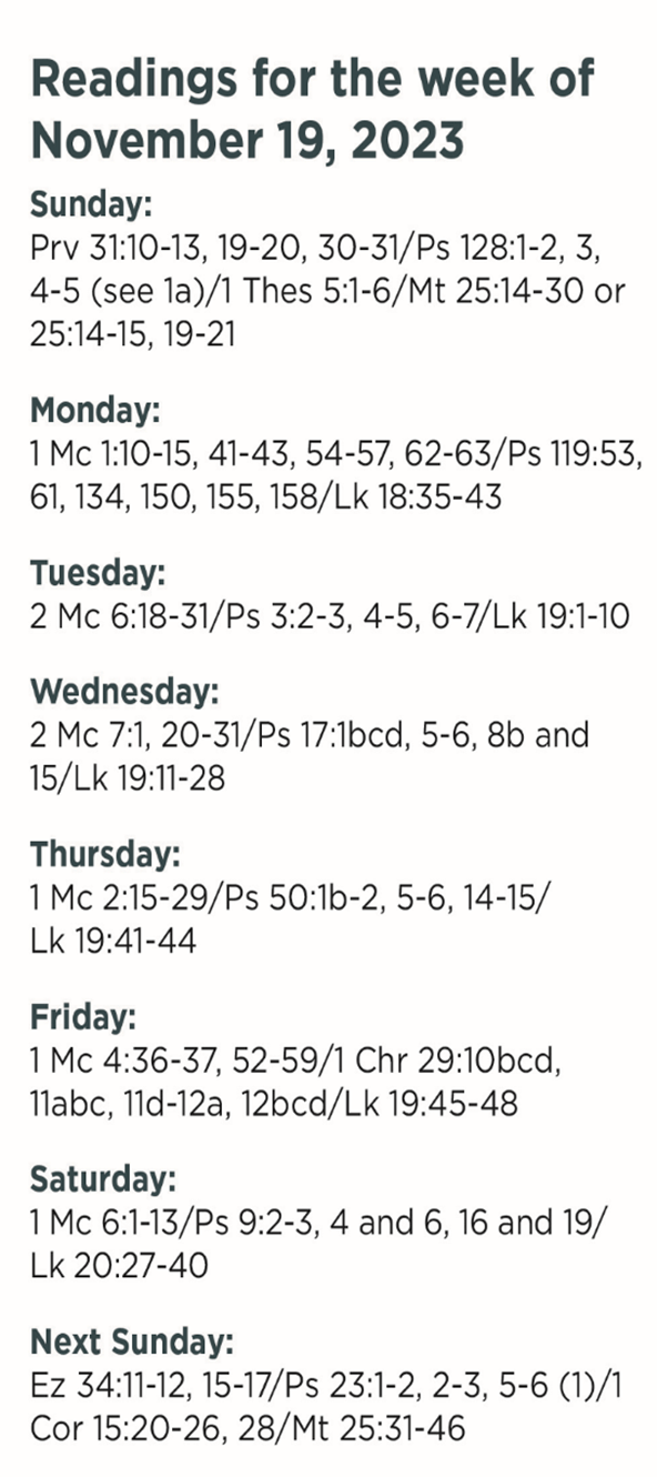 November 19, 2023 Reflections St. James Cazenovia Church