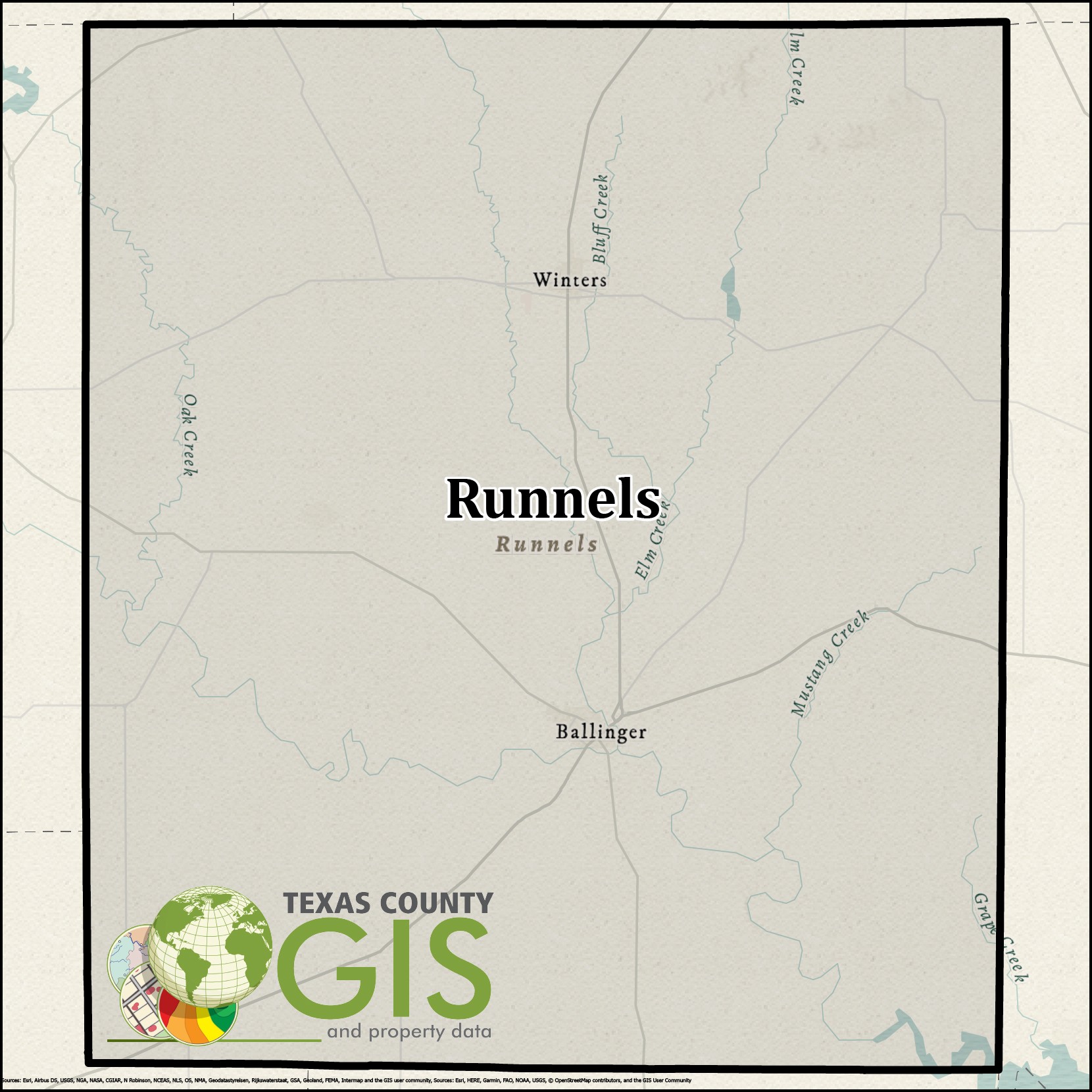 Runnels County, TX GIS Shapefile & Property Data