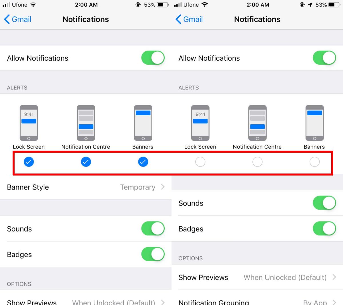 How to set sound only notifications for an app on iOS Next Generation Portal
