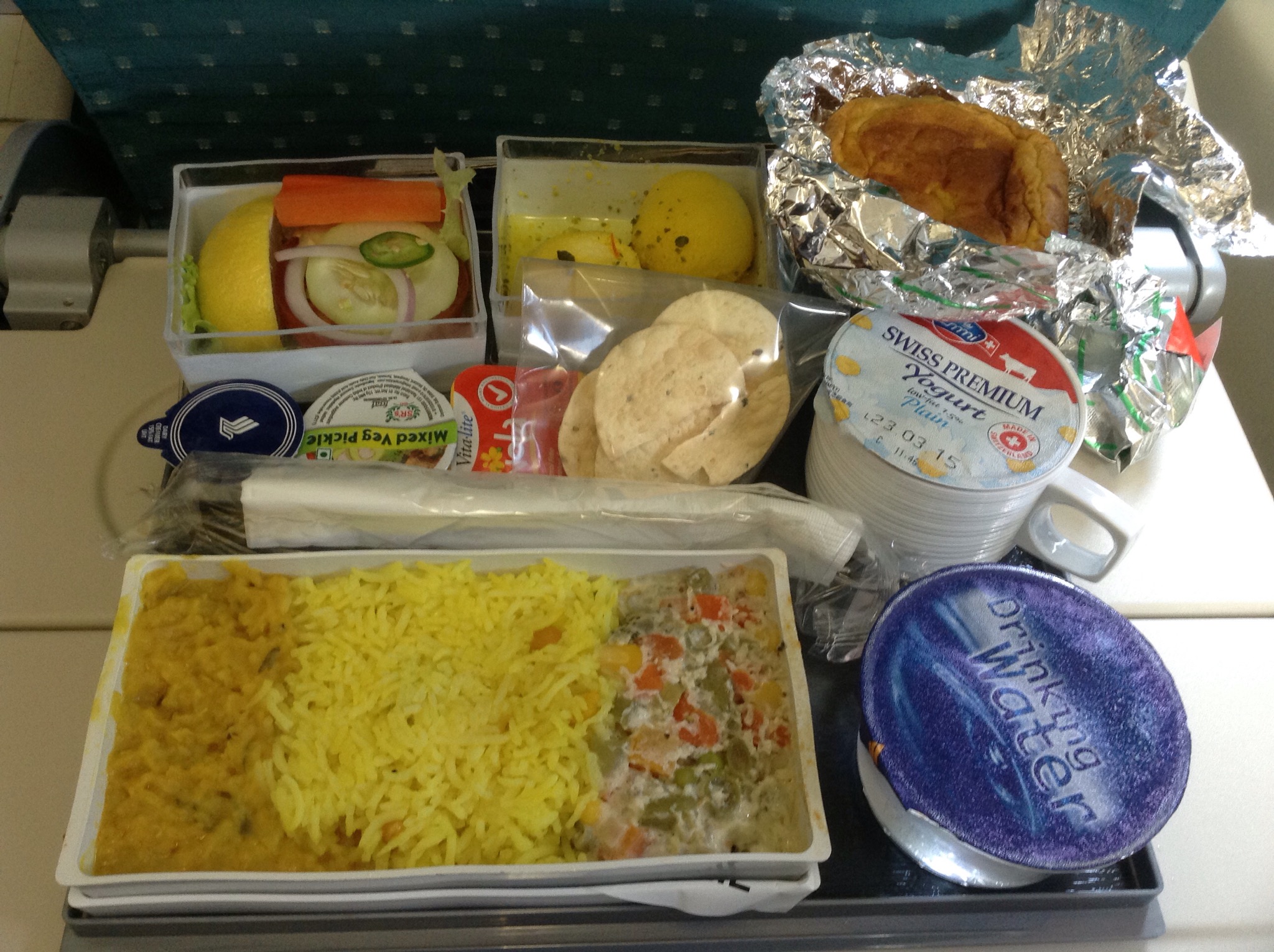 Singapore Airlines Vegetarian Dining Yangon to Christchurch 14