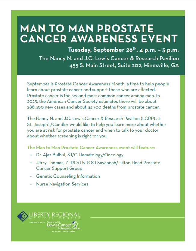 Man to Man Prostate Cancer Awareness Event Liberty County
