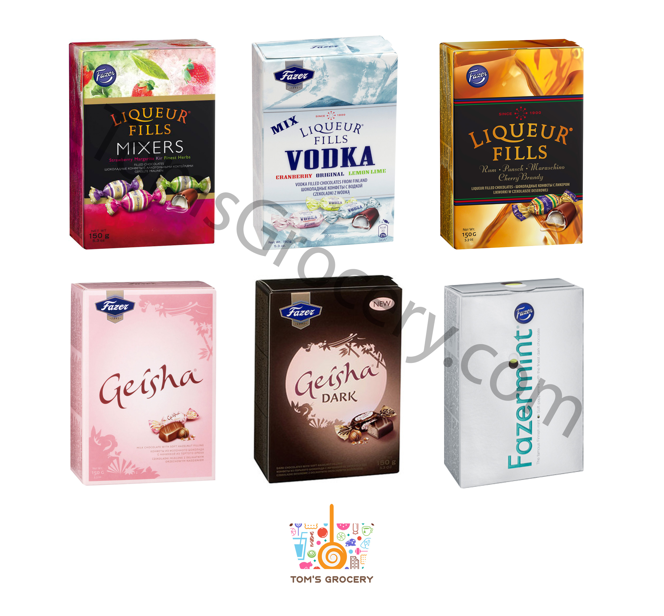 Fazer Chocolate Liqueur Fills Vodka Mixers Geisha Mint Selection 150g 5