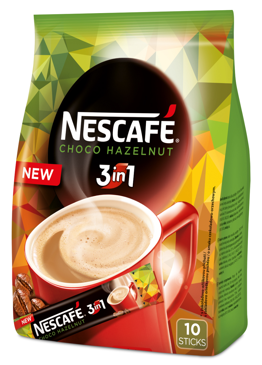 NESCAFE Choco Hazelnut 3in1 Instant Coffee 10 Sticks Bag 160g 5.6oz