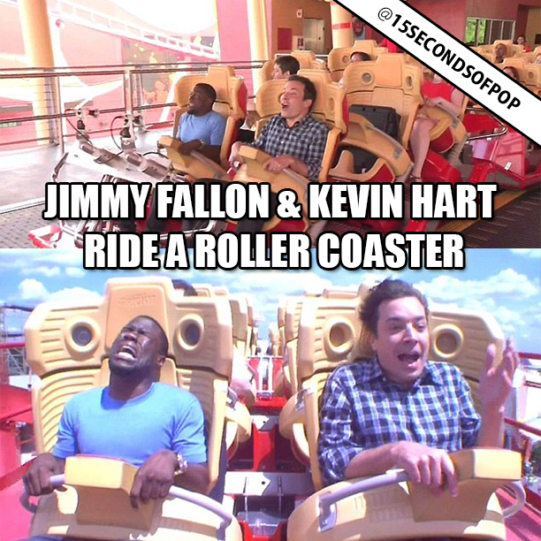 Jimmy Fallon & Kevin Hart Ride A Roller Coaster 15secondsofpop