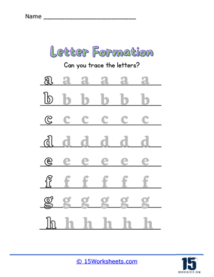 Letter Formation Worksheets - 15 Worksheets.com