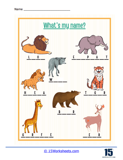 Wild Animal Pictures With Names